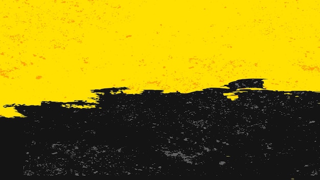 Vector simple black and yellow background with grunge effect