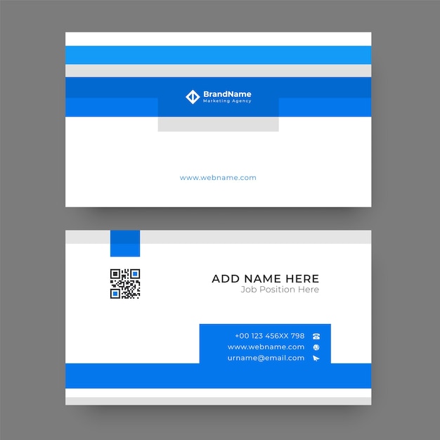 Vector simple blue business card design