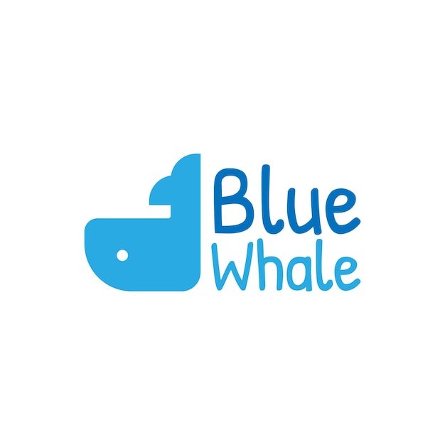 Simple blue whale logo design