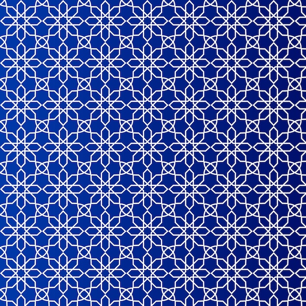 Vector simple blue and white arabic pattern