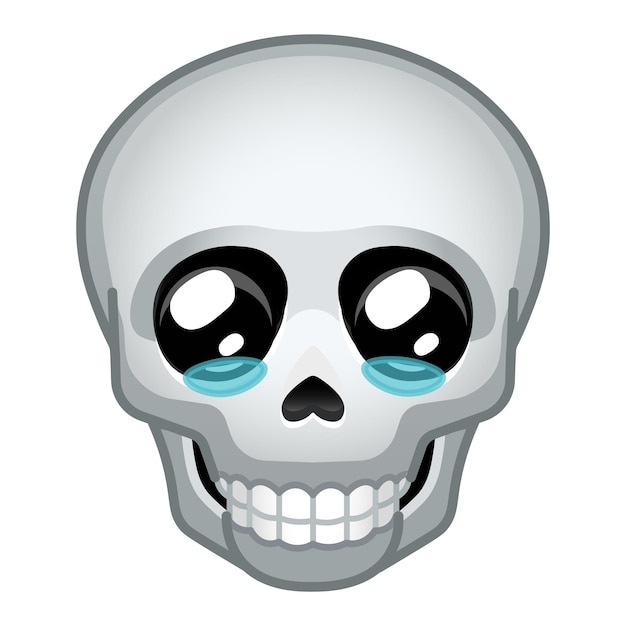 Vector simple bone skull large size of emoji skull