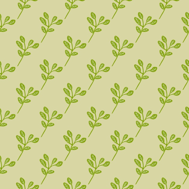 Simple branches with leaves seamless pattern Organic endless background Decorative forest leaf endless wallpaper