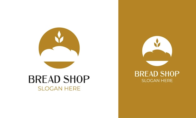 Design semplice del logo del pane con l'icona del grano per la panetteria