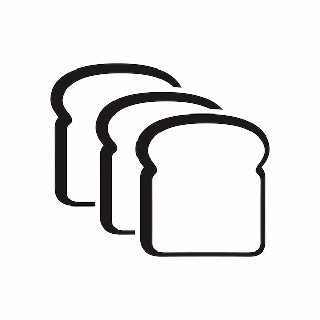 Vector simple bread slice icon in flat style