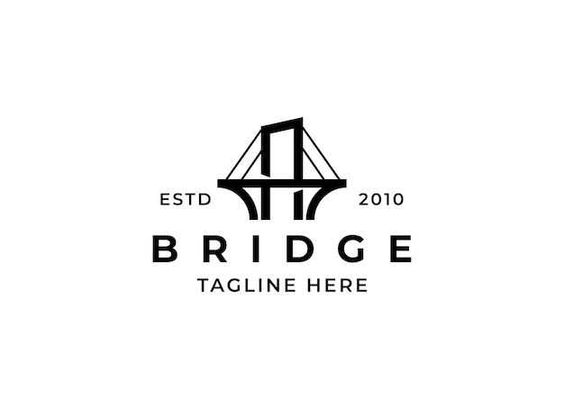 простой вектор символа моста дизайн логотипа иконы
