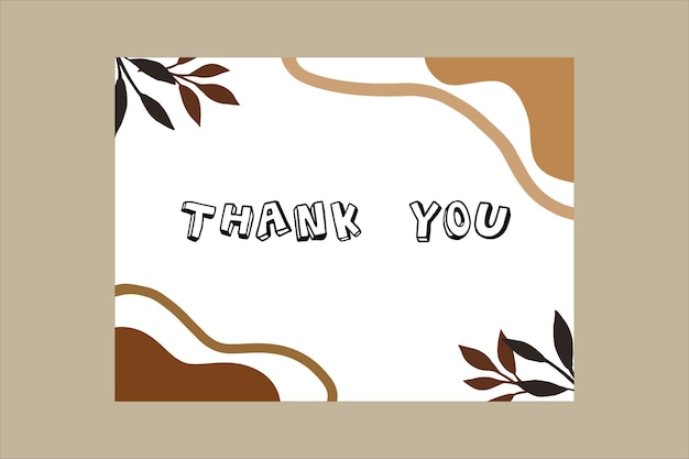 Простая коричневая открытка с благодарностью