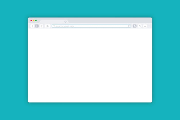 Finestra del browser semplice. interfaccia browser web. mockup dello schermo della finestra del modello web. pagina vuota di internet per il web. modello di browser internet design piatto