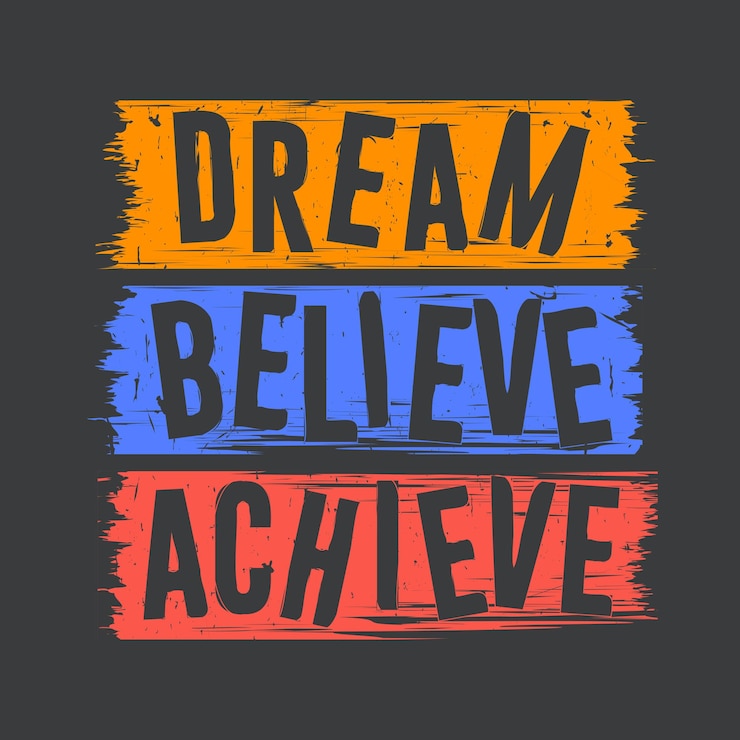 वेक्टर simple brush effect dream believe achieve grunge texture distress colorful typography tshirt design
