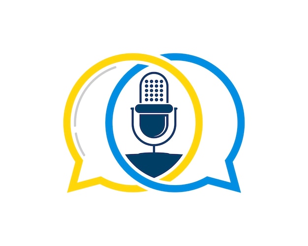 Simple bubble chat with with podcast microphone inside