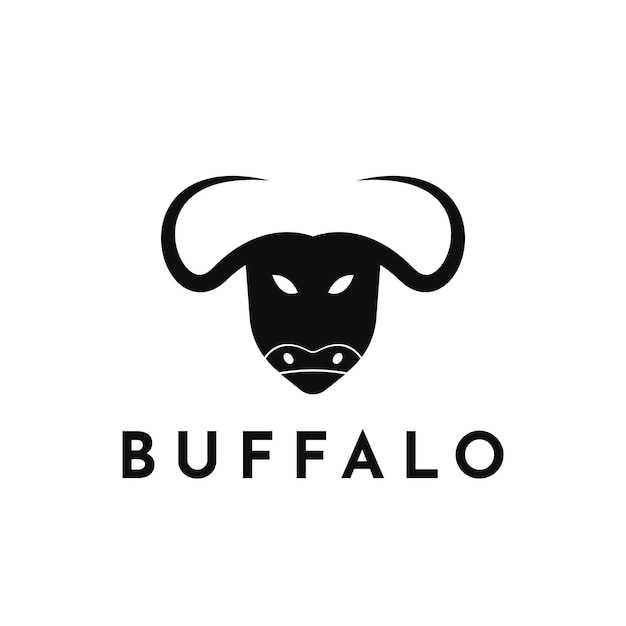 Simple Bull head vector logo concept illustration Buffalo head logo