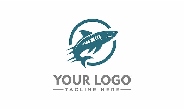 simple Bullet Shark Logo Vector