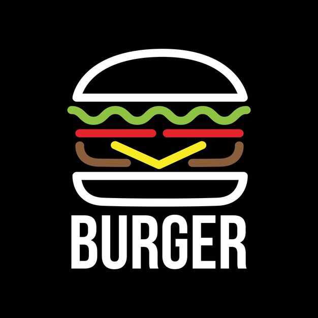 Vector simple burger logo vector design city town restaurant