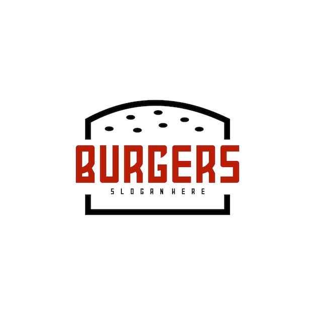 シンプルなハンバーガーレストランのベクトルのロゴ