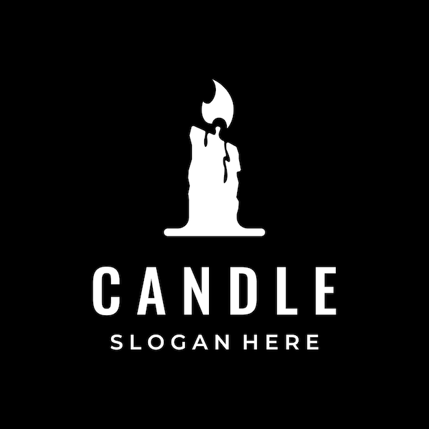 Simple burning luxury candlelight logo vintage design with isolated backgroundTemplate for business sign company