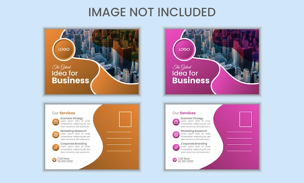 Simple business agency postcard template