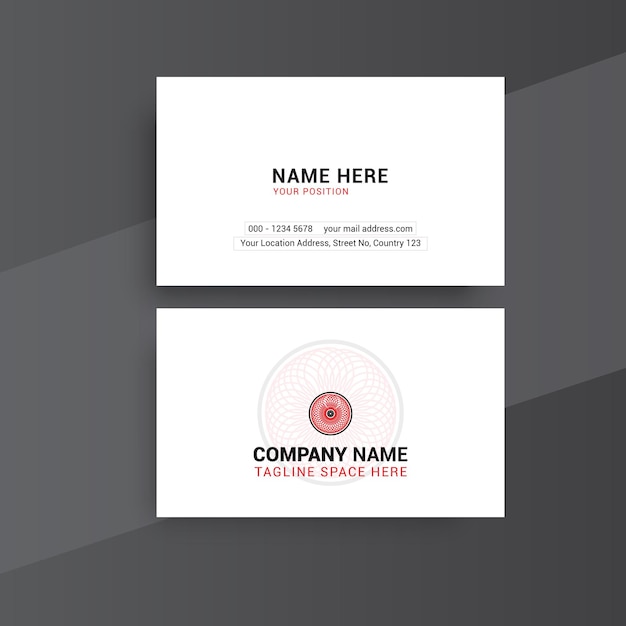 Vector simple business card design mockup template