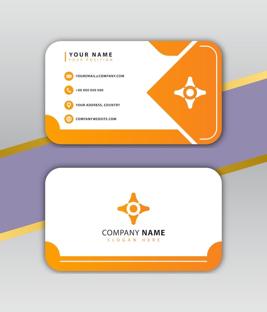 Simple business card in orange and white background