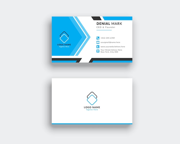 Simple business card template premium Vector