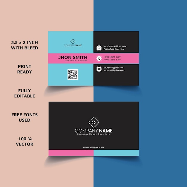 Vector simple business card template