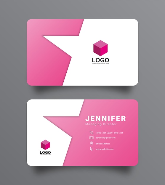 Simple business cards template Gradient Pink color