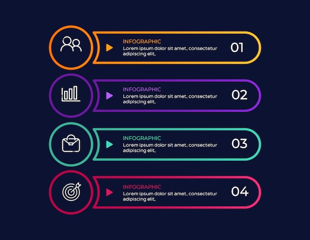 Simple business infographic with 4 steps