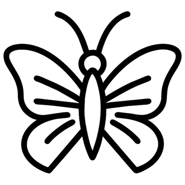 Premium Vector | Simple butterfly coloring page design a black and ...