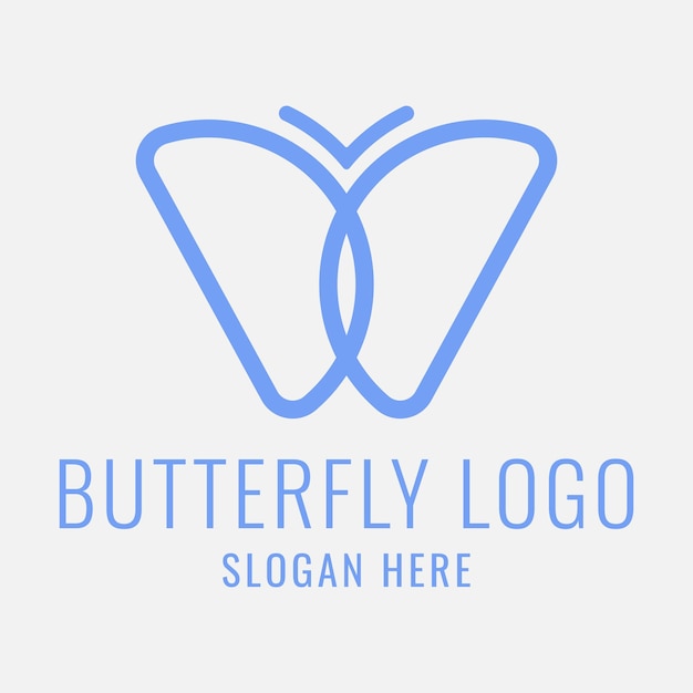 Vettore semplice logo farfalla vettore premium