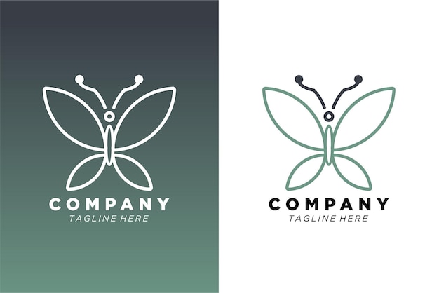 Simple butterfly Logo Set