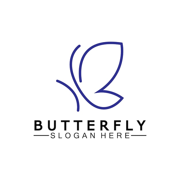 Вектор Простой монолиновый логотип butterflyвекторная иллюстрация