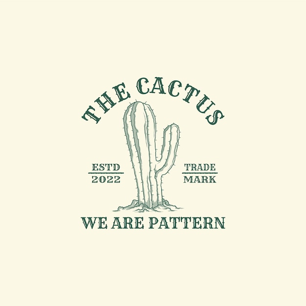 Simple cactus logo for symbol or icon