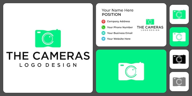 Simple cameras logo design with business card template