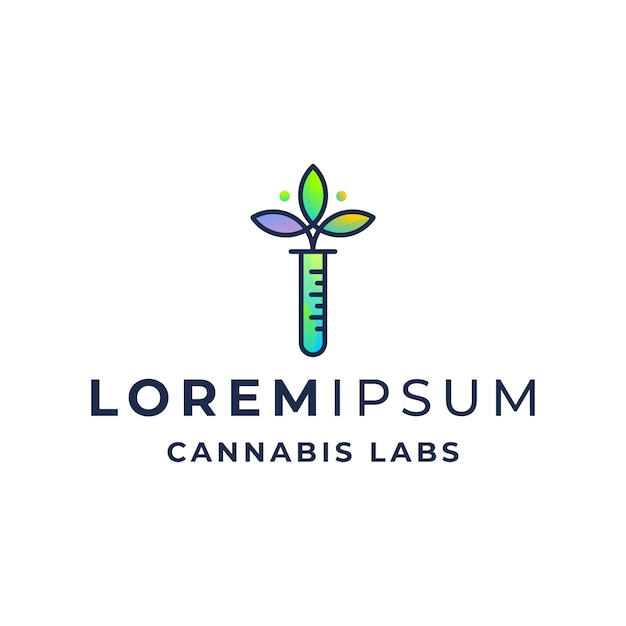 Vector simple cannabis labs logo template