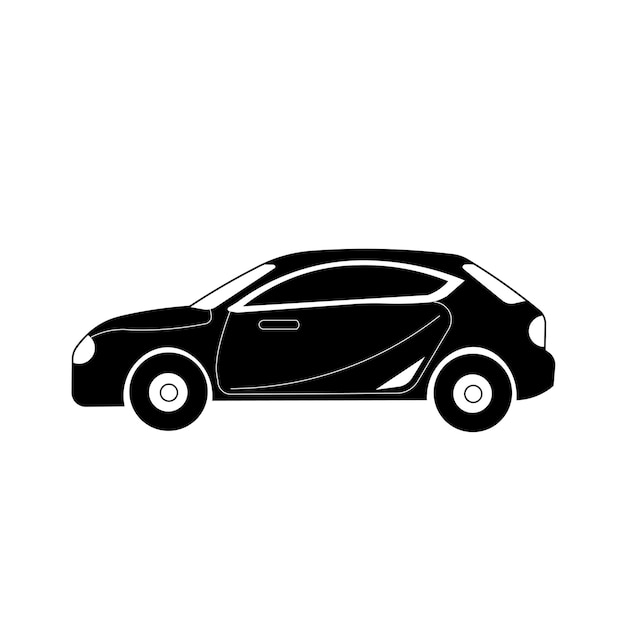 자동차 로고에 적합한 검은 색의 간단한 자동차 실루엣 벡터 일러스트 디자인