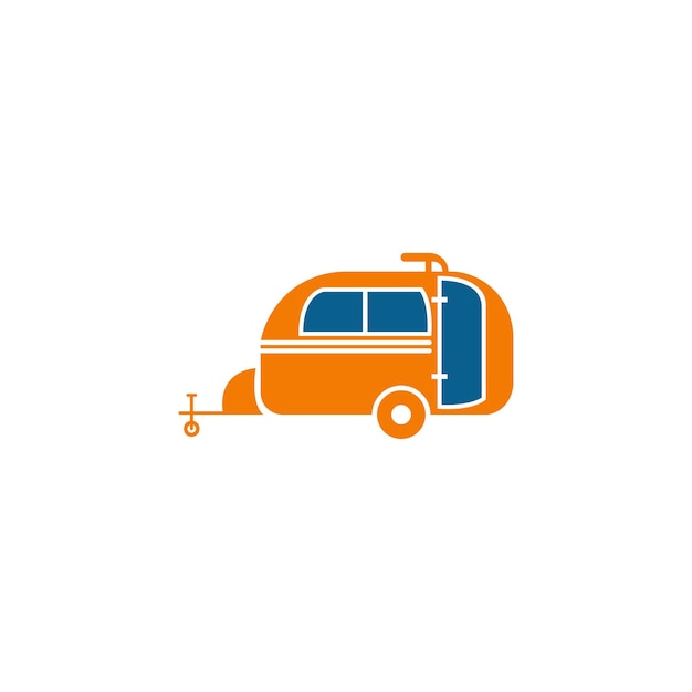 Simple caravan mobile icon logo design vector