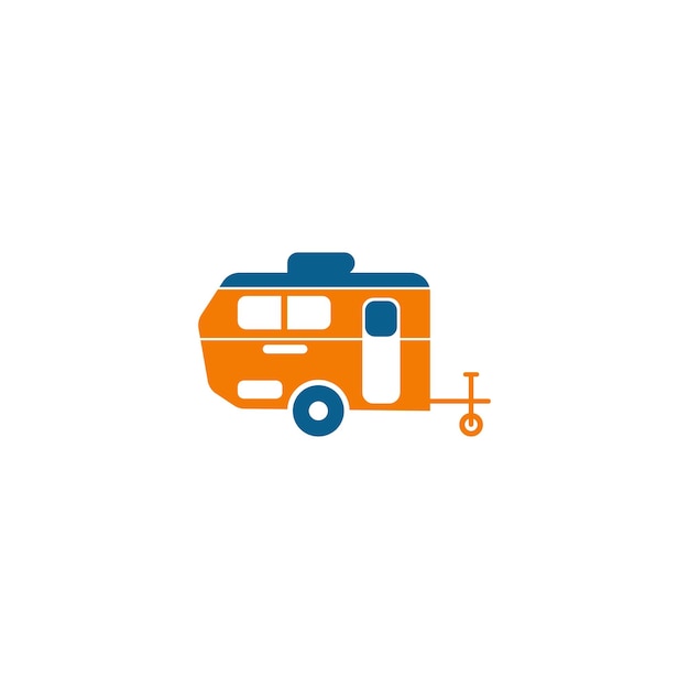 Simple caravan mobile icon logo design vector