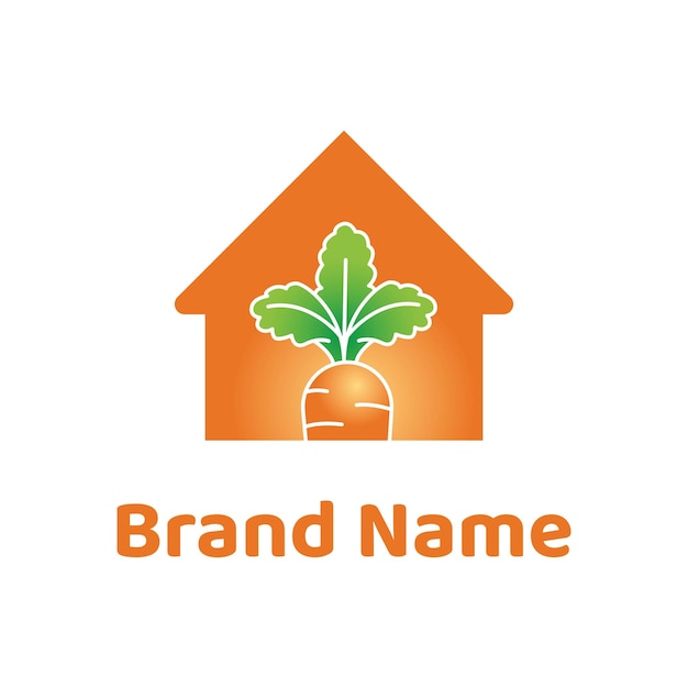 Simple carrot home logo vector template