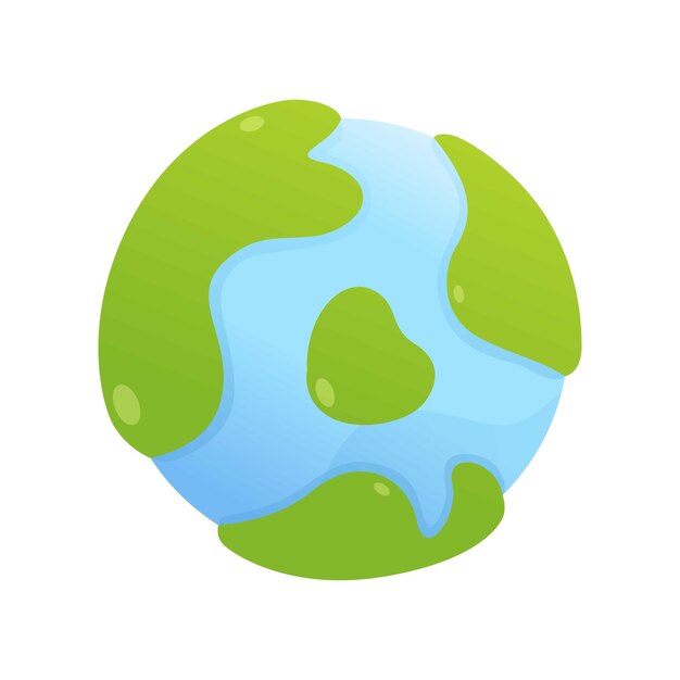 Vector simple cartoon 3d earth vector 3d globe planet eco