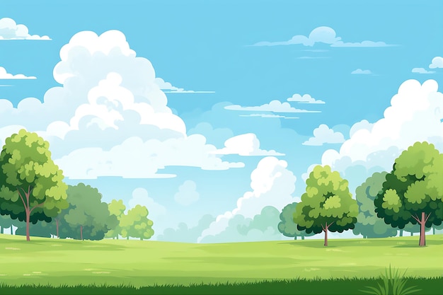 Простые деревья на фоне мультфильмов