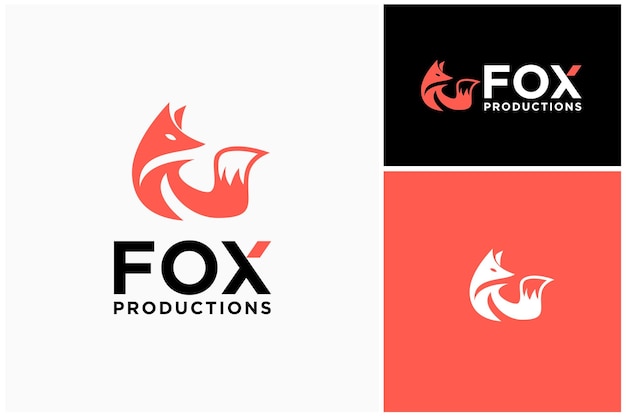 Semplice cartoon fox coyote jackal vixen con coda per il design del logo della silhouette canine wildlife