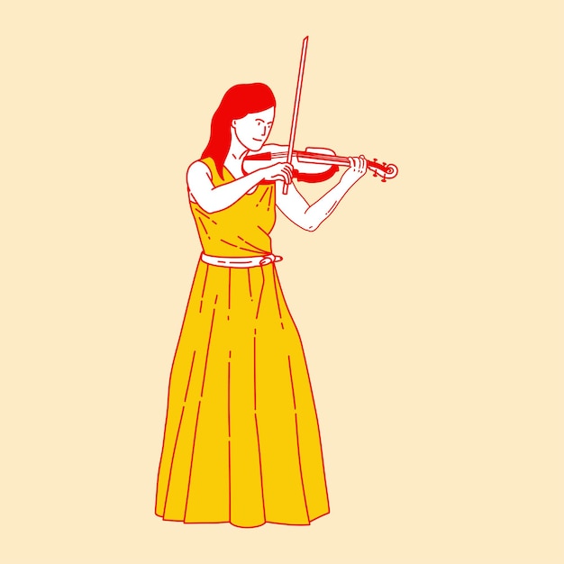 Semplica illustrazione animata di un violinista 1