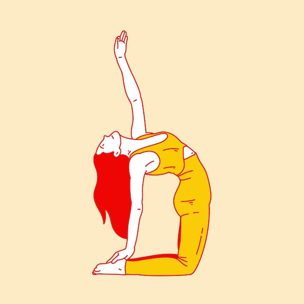 Simple cartoon illustration of yoga meditation 5