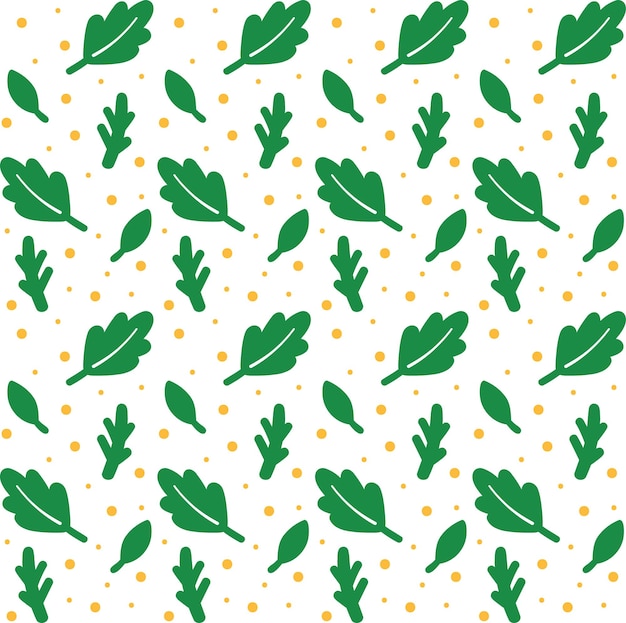 Simple cartoon leaves seamless pattern
