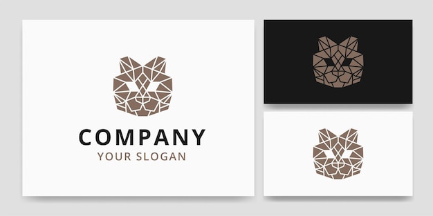 Simple cat geometric polygonal logo