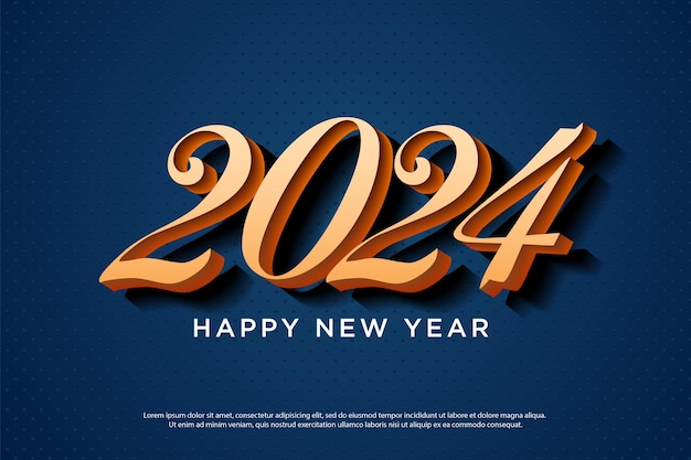 Vector simple celebration numbers with classic number fonts 2024 new year design