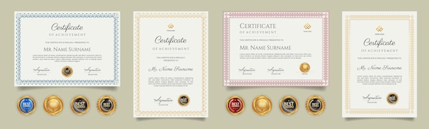 Simple certificate border template set