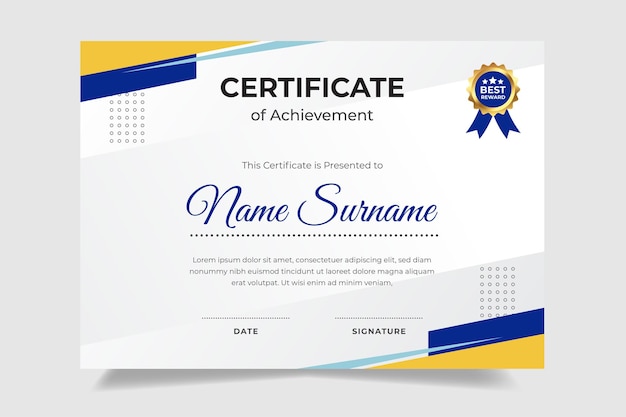 Simple certificate design template Suitable for employee appreciation to the company