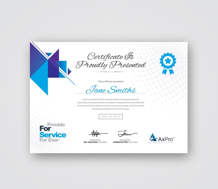 Simple Certificate Design