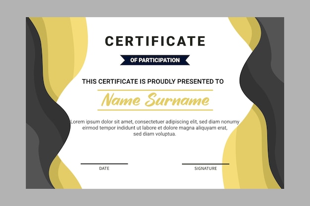 Simple certificate template design