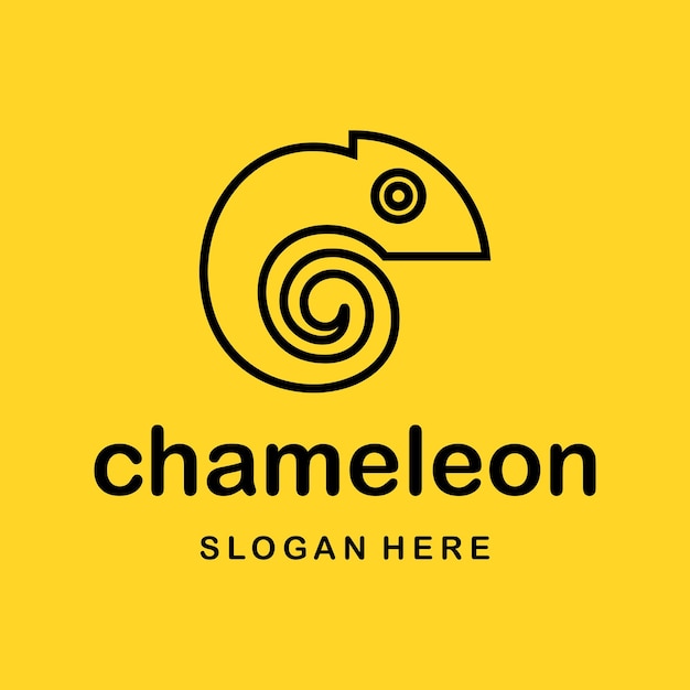 Vector simple chameleon logo design template vector