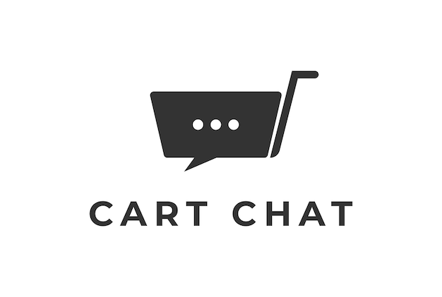Semplice carrello chat per la comunicazione o il logo del servizio clienti di mercato
